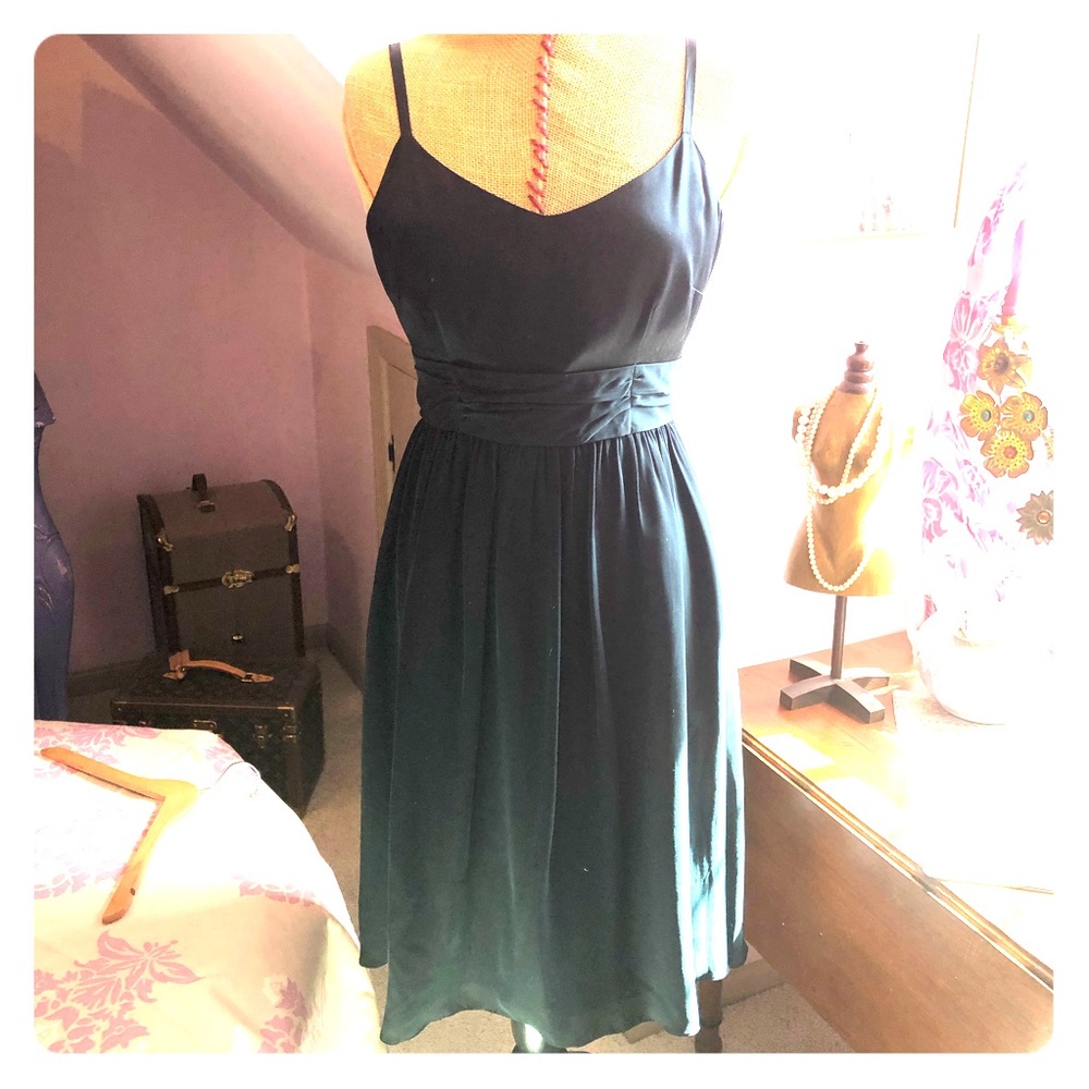 Garnet Hill size 4 black silk cocktail dress
